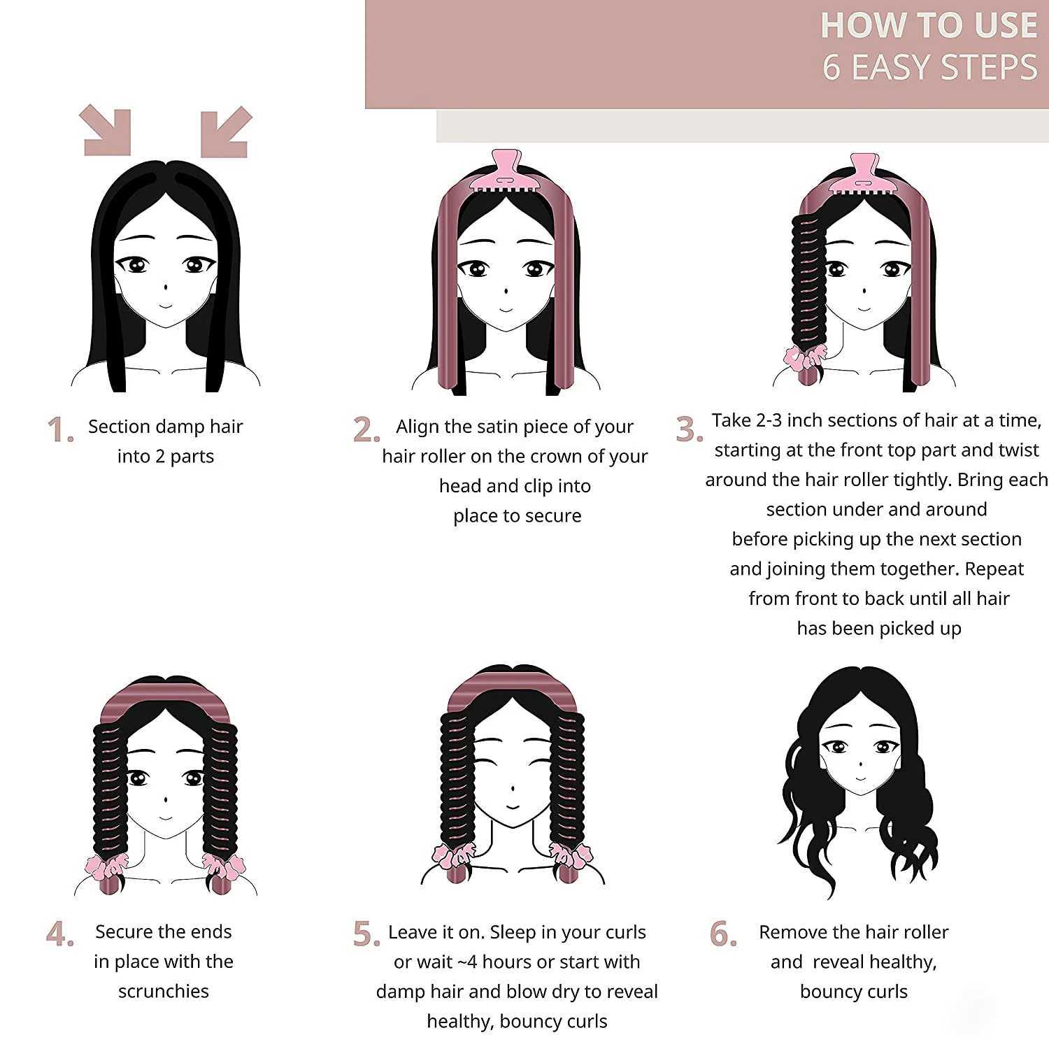 Heatless Curls Overnight Lazy Curler Soft Super Absorbent Velvet Curls Band Heatless Curling Rod Band Makes Hair Curly and Dry X250812