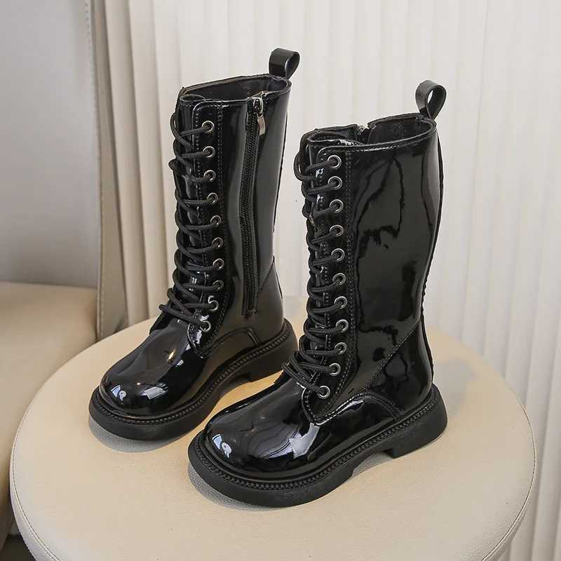 Girls Fashion Long Leather Boots Children High Boots Soft Soled Kids Princess Thick Warm Plush Fur Winter Shoes for Girls XJ250812