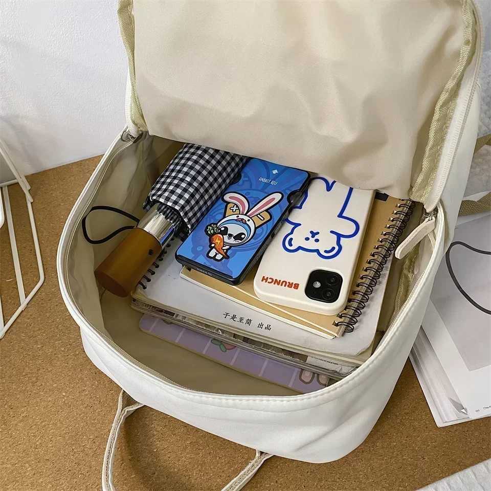 Fashion Women Backpack For Teenagers Black Portable School Bag Female Business Travel Backpack Waterproof Nylon Mochila Y250811