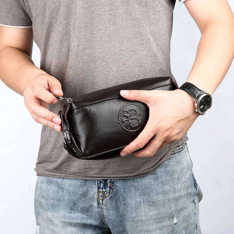 Solid color cowhide leather men's handbag card wallet bolso de mano hombre clutch designer bag bags for men