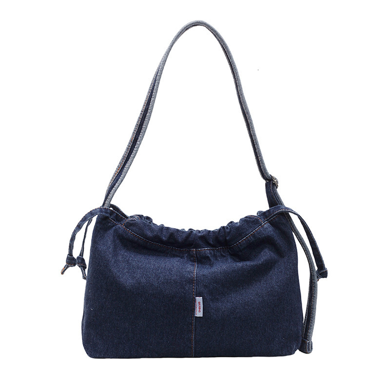 Denim New Fashion Versatile Single Shoulder Crossbody Commuter Large Capacity Tote Bag
