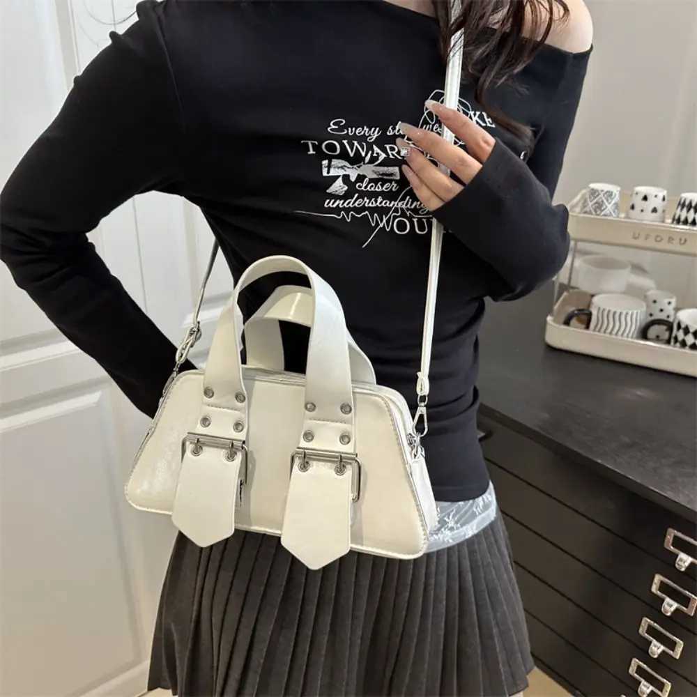 Designer Shoulder Bag Vintage Crossbody Bag Y2K Gothic PU Leather Handbag for Women Z250812