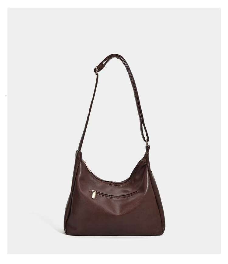 2025 Classic Soft Leather Lazy Style Tote High-End Feel Single Shoulder Handbag Large Capacity Underarm Bag