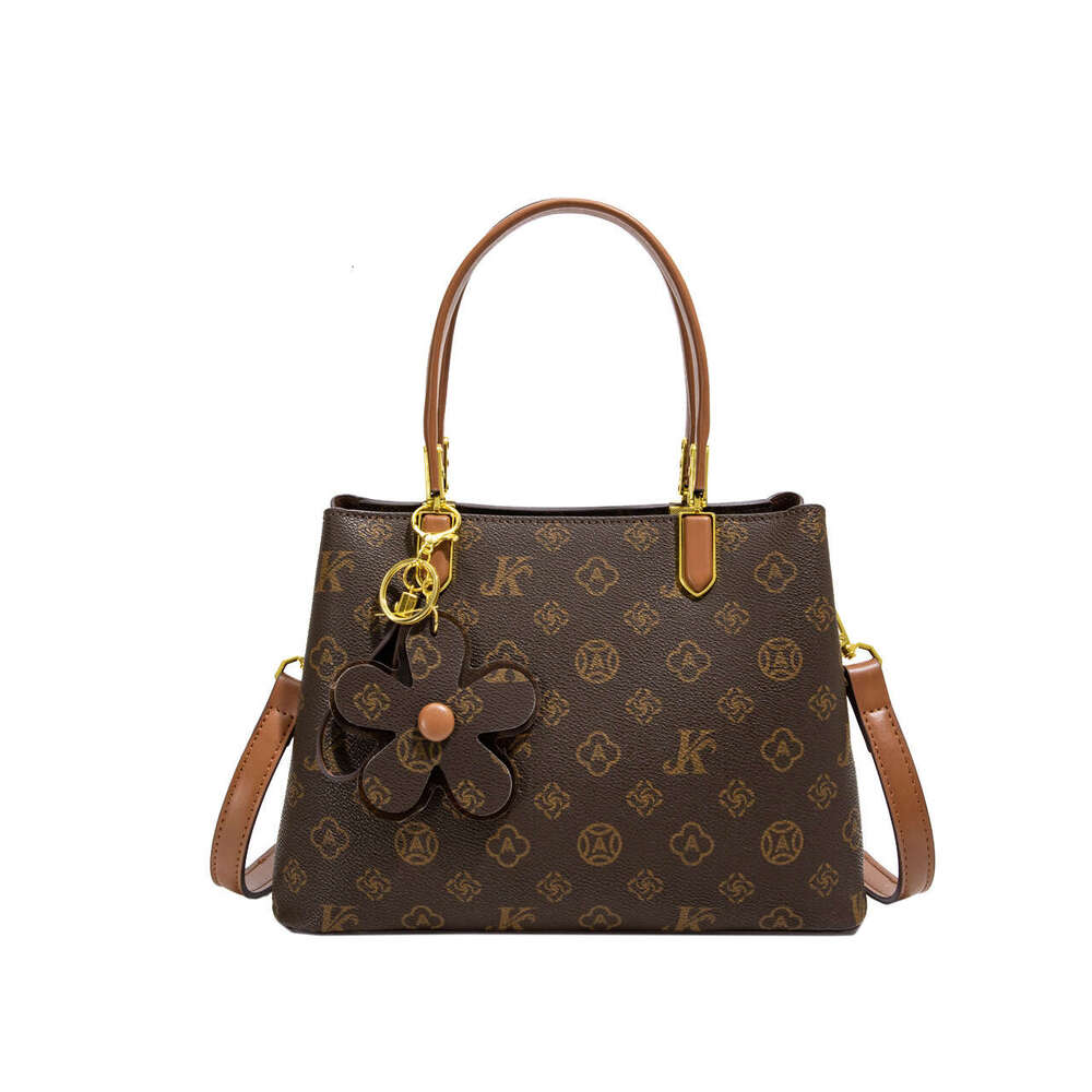 Internet Monica Qiqi Celebrity Live Streaming Color-Block Handheld Tote Mommy Women's Single Shoulder Crossbody Commuter Bag