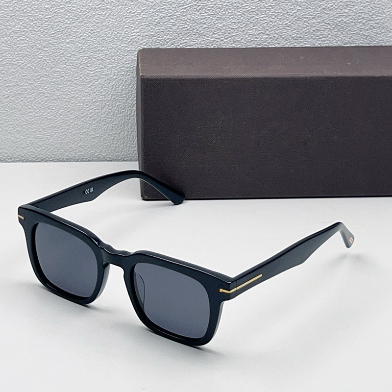 Designer Sunglasses For women Polarized Dax Sunglasses Men TF0751 Black Acetate Grey Lenses Square Sunglasses Leisure Vacation TF Sunglasses 100% UV PROTECTION
