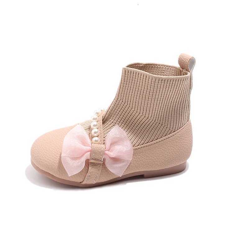 2024 Autumn Winter Brand New PU Leather Lace Bow-knot Sweet Soft Girls Princess Boots Ankle Boots Slip-on Soft XJ250812