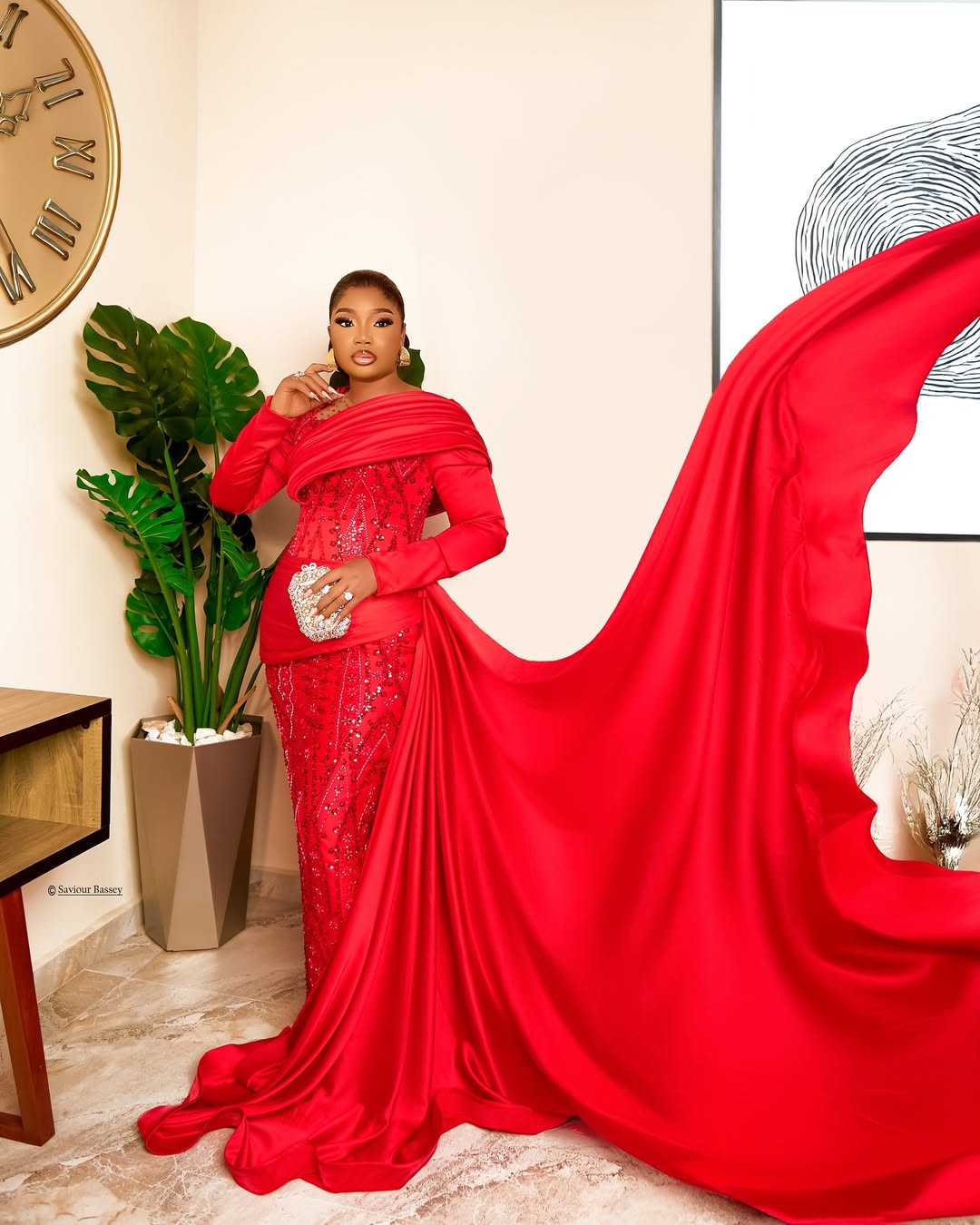 Mermaid Red Plus Size Prom Dress 2025 Evening Dresses For Special Occasions Sheer Neck Beaded Lace Illusion Long Sleeves Birthday Second Reception Gow