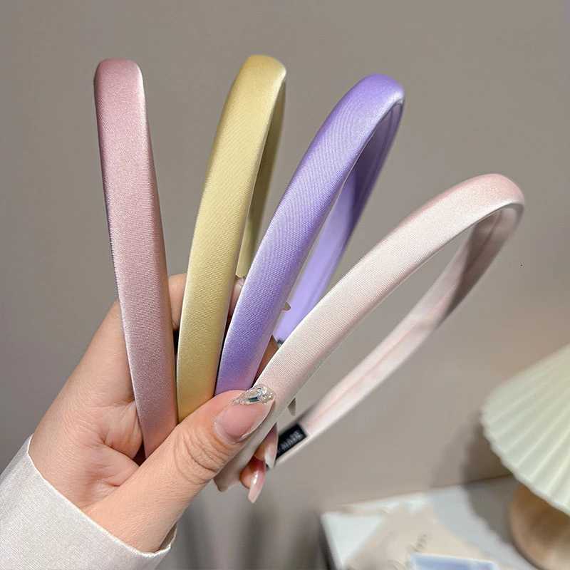 New Glossy Thin Hairband for Women Lady Sweet Candy Thin Band Hair Hoop JK Korean Girl Dress Hair Accessories X250812