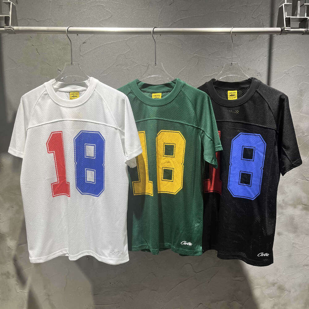 Trendy Brand New 18 Mesh Short Sleeve Jersey T-Shirt Hip Hop Loose Breathable Sports Summer