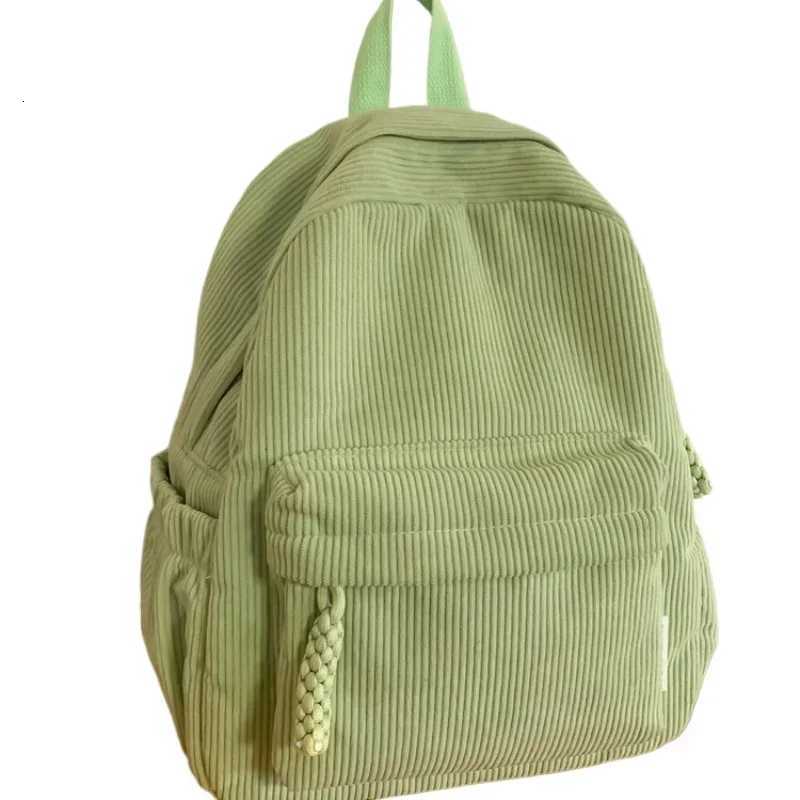 Stylish Corduroy Backpack Women Large Capacity School Bag Durable Zipper Minimalist Casual Daypack for Work College Y250811