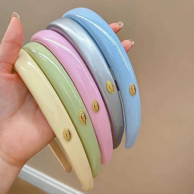 Candy Color PU Leather Band for Women Elegant Outing Wash Face Band Fashion Girl Hair Accessories X250812