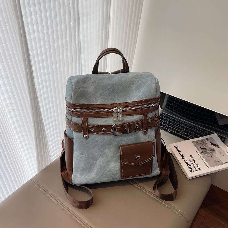 toteBag Shoulder bag ROSE NOIRE Fashion Commuter Large Capacity Women New Casual Color Block Travel School Bag College Student Backpack