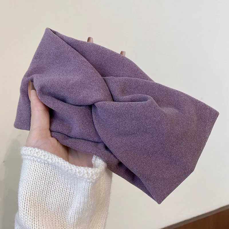 Korean Style Wide Cross Bands for Women Solid Hairband Elastic Sports Yoga Wear Girls Hair Band Hair Accessories New X250812