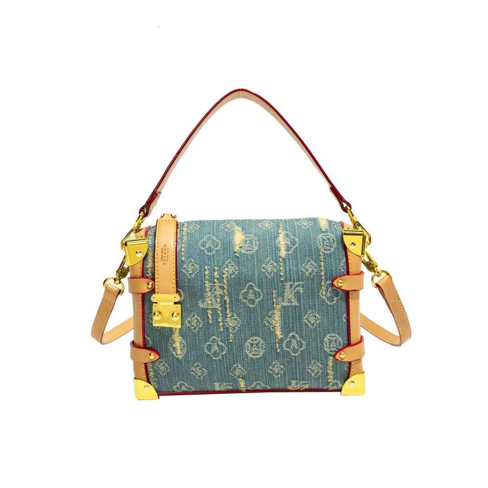 Hot Selling New Retro Denim Soft Box For Women, Light Small Square Crossbody Shoulder Purse, Trendy Casual Mini Bucket Bag Designer Bags