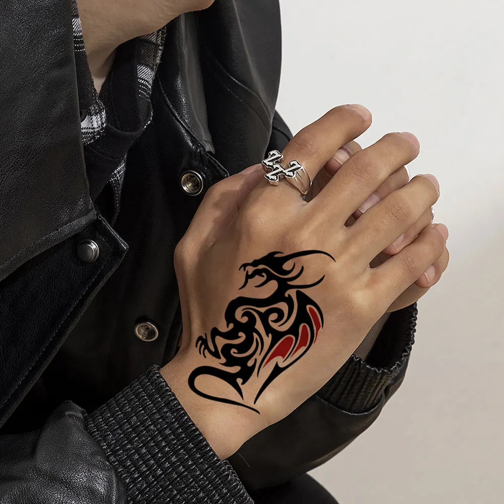 30Pcs Black Flower Tattoo Stickers Butterfly Rose Moon Star Small Temporary Tattoos Mandala for Hand Body Chest 250809