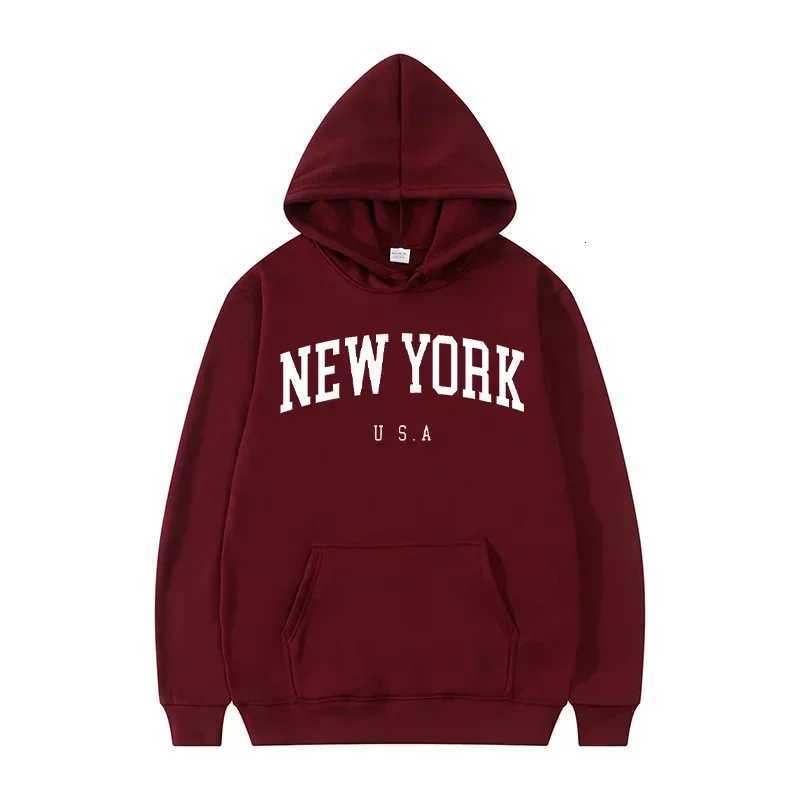 Men Women New York U.S.A City Hoodies Fashion Letter Printed Graphic Sweatshirts Loose Casual Harajuku Hooded Pullover Sportwear Y250811