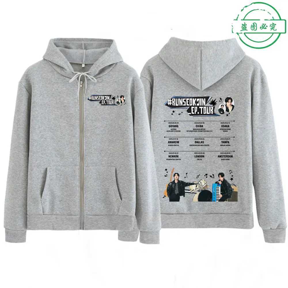 Kpop Korean Jin Runseokjin Ep Tour 2025 Zipper Hoodies Mens Women Clothing Pullovers Fashion Hip Hop Zip Up Sweatshirt Jackets X250812
