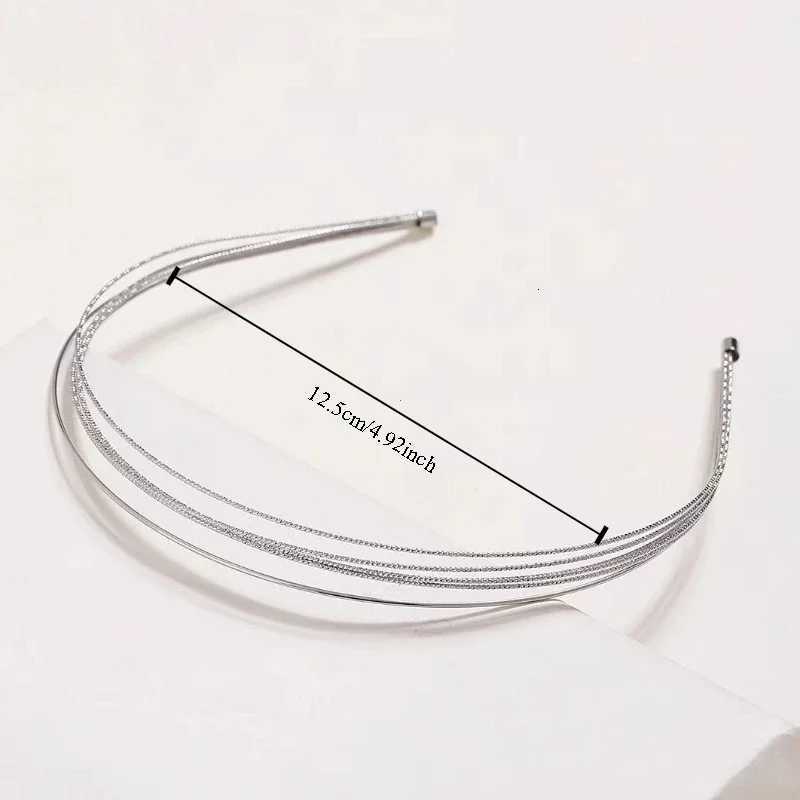 New Thin Gold Color Bands Wen Multi-layer Alloy Hair Hoop Double Root Metal Hair Bands Hair Accessories Smooth Hoop X250812