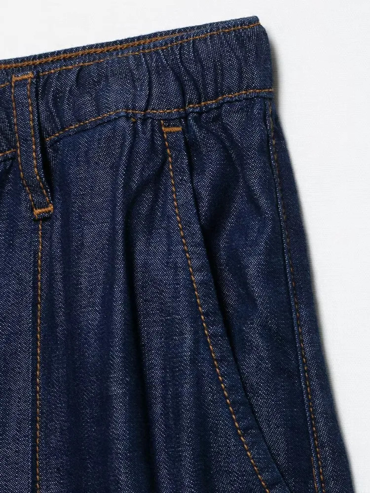 VTKW High-quality Elegant 2025 Spring Womens Blazer - Denim Shirt High-waisted Wide-leg Pants - Stylish Two-piece Set 250808