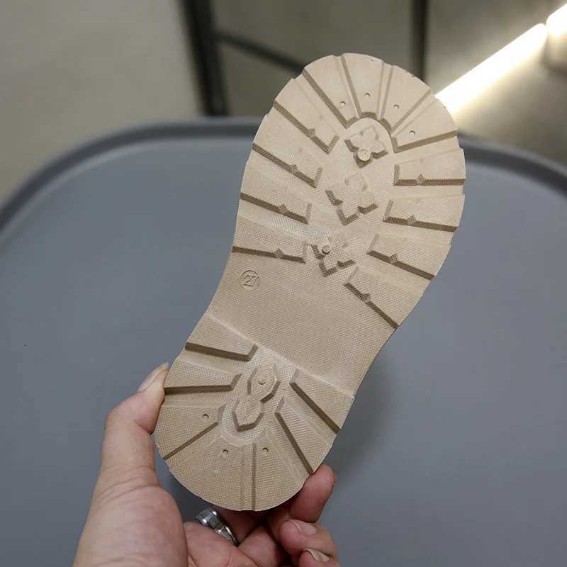 2025 Girls Princess Shoes Girls Brown Black Boots Rubber Par Shoes Anti-slip Baby Plush Shoes with Bow Kids Shoes Girls Boots XJ250812