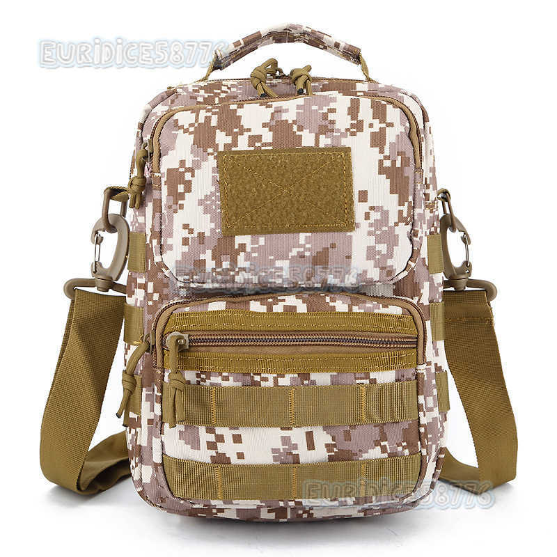 Camouflage Backpack Single Shoulder Messenger Bag Cross Bag Outdoor Mountaineering Anti Splash Bag Portable Leisure Fashion Tactical Bag H250811