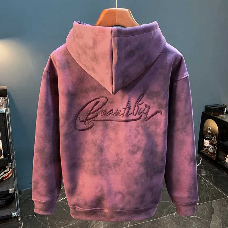 Thick Sweater Mens Autumn and Winter 2024 New Style Fashion Long Sleeve Coat Casual Hooded Embroidery Loose Pullover Top Y250811