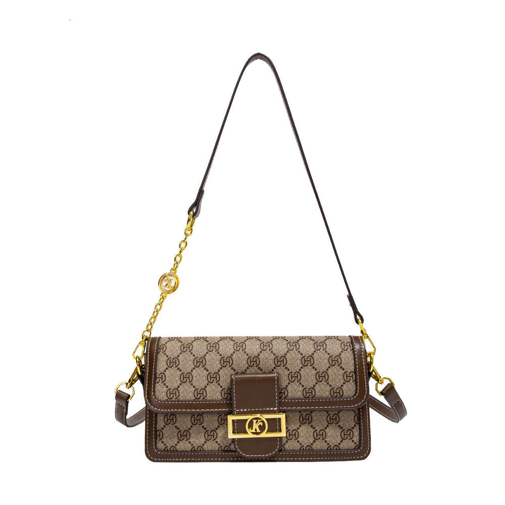 Chain Monica Qiqi Flap Color-Block Monogram Gray Small Square Bag for Women 2025 New Single Shoulder Crossbody