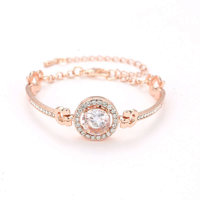 Fashion Jewelry Versatile Simple Elegant Noble Sparkling Dia Bangle Bracelet Women's