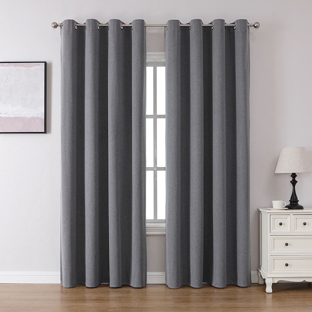 YL-36898 Thickened double-sided linen blackout curtains engineering hotel school sound insulation heat insulation full blackout cotton and linen curta