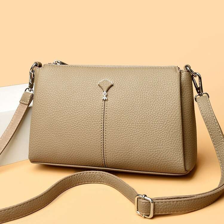 2025 Summer New Women's Single Shoulder Crossbody Simple Versatile Large Capacity Multi-Compartment Mom Bag