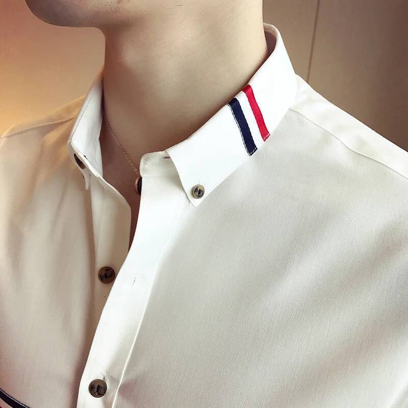 Brand Clothing Male Spring High Quality Long Sleeve Mens Slim Fit lapel Leisure Shirts Fashion Tops Plus Size S-3XL ddmymarket