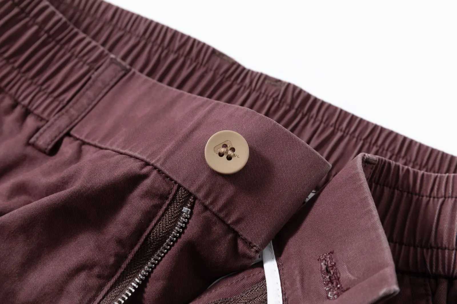 Trendy Mens Cargo Pants 100% Cotton Elastic Jogger Trousers Male Pocket Casual Fashion Spring Summer Streetwear Slim Feet Outdoor X250812