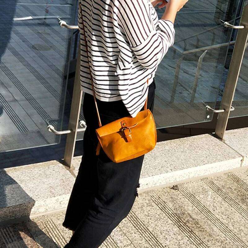 Soft Genuine Women Messenger Female Real Leather Crossbody Shoulder Bags Small Handbag Retro Phone Bag For Girls