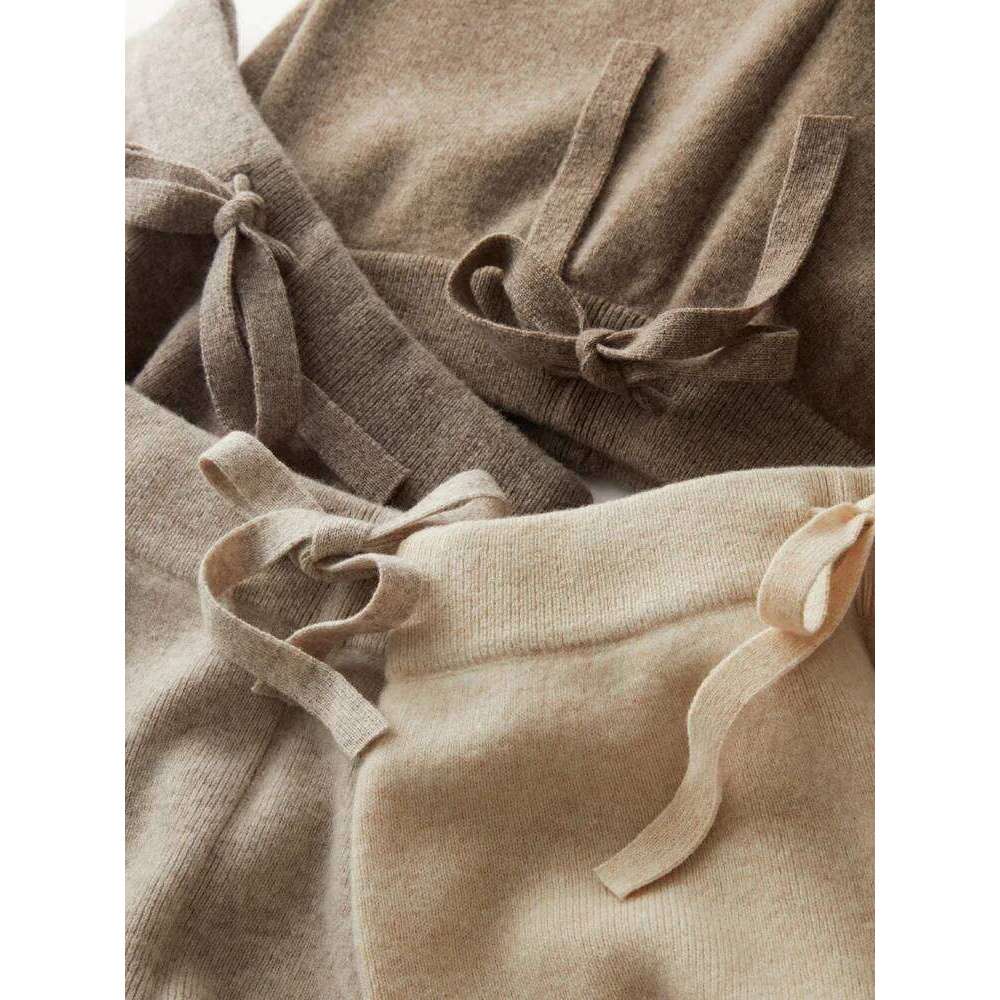 Autumn Winter Simple New Pure Wool Women Straight Pants High Waisted Loose Casual Versatile Knitted Wide Leg Full Length Trouser 20250811