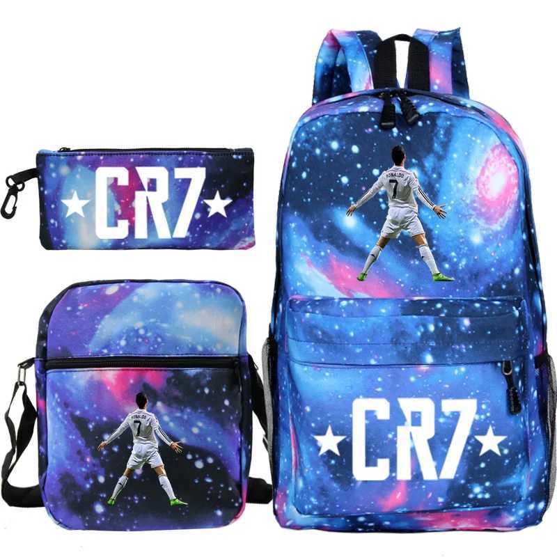 3pcs CR7 Backpacks Simple Style Lightweight Boys Girls School Bags Capacity Teens Laptop Backpack Women Men Travel Backpacks W250812
