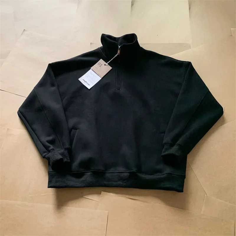 2024 New Half Zipper Design Sweatshirts For Men Autumn Y2K Vintage Stand Collar Pullover Hoodies Korean Fashion Casual sudadera Y250811