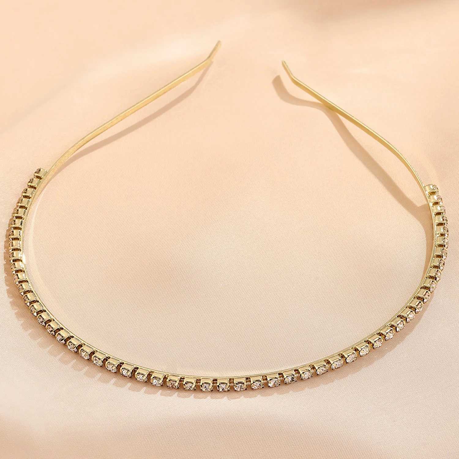 Fashion Korea Crystal Band for Women Rhinestone Hairband Beads Bezel Girls Hair Accessories Simple Wear X250812