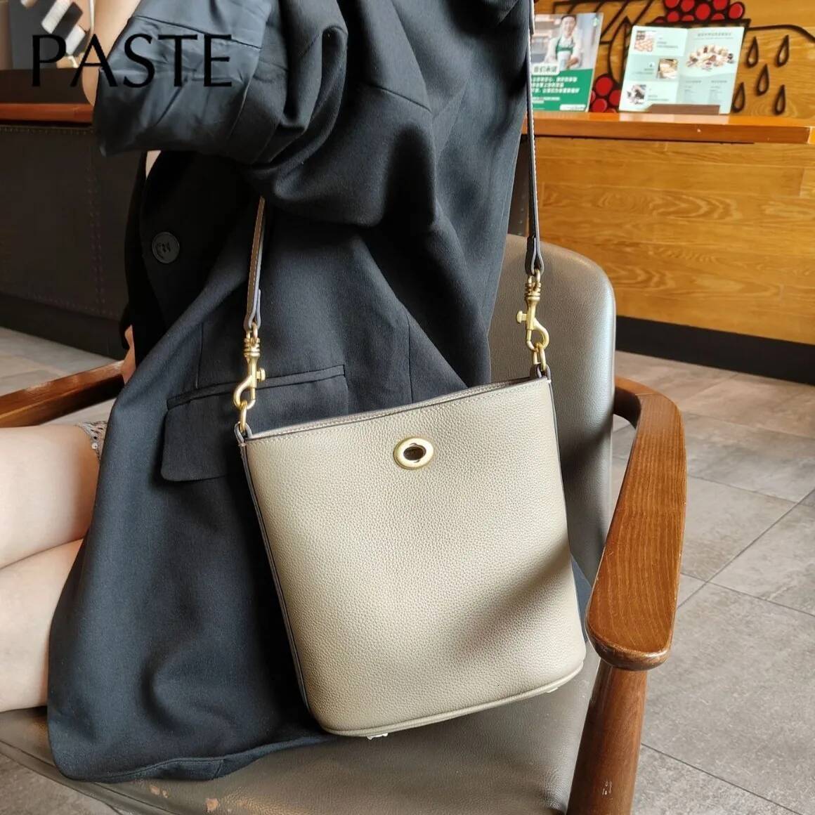 Fashion Brand Designer Lock Bucket Tote Small Real Cow Leather Women Crossbody Shoulder Bag Pink Blue Summer Daily Handbag high-quality