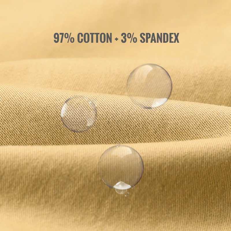 Cotton Mens Casual Pants Straight Stretch Trouser Male Fashion Slim Business Dress Golf Office Spring Autumn Khaki Black Formal W250812