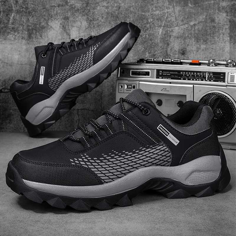 2022 Autumn Leather Mens Sneakers Chunky Men Shoes Heighten Fashion Casual Damping Tennis Shoes Black Waterproof Sneaker Man Z250812