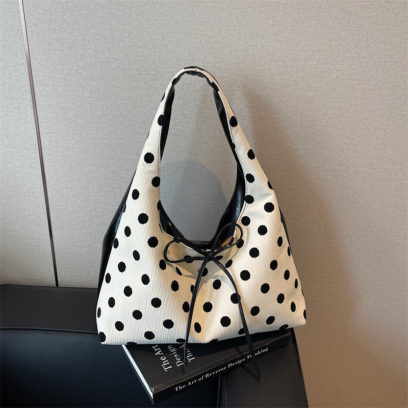 2025 Autumn New Women s Shoulder Bag bag Simple Bow Handbag New Fashion women s Dot Underarm Handbag Commuter Bag Autumn New Designer Bag