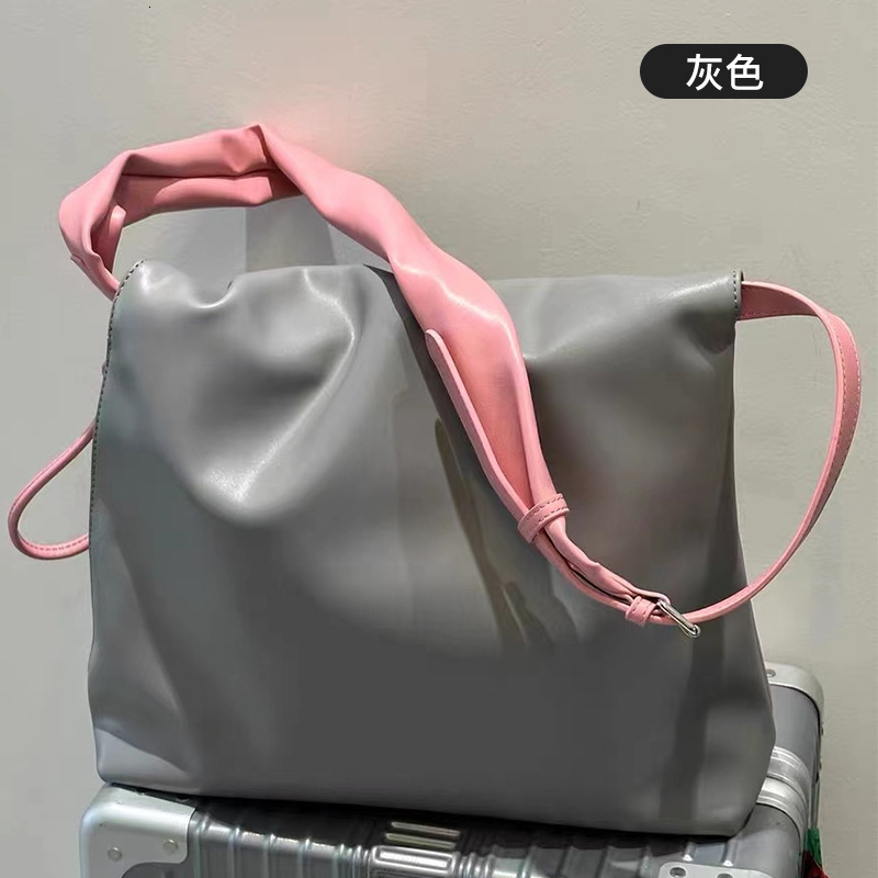 Spring New High-End Large Capacity Tote PU Fashion Single Shoulder Textured Crossbody Exquisite Small Square Bag