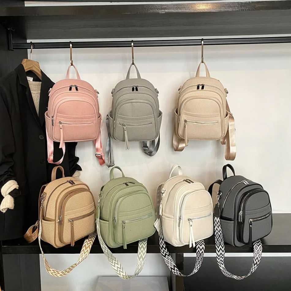 2025 New Women Backpack High Quality Solid Color Nylon Bagpack Fashion Multifunctional Shoulder Bag Bags for Teenage Sac Y250811