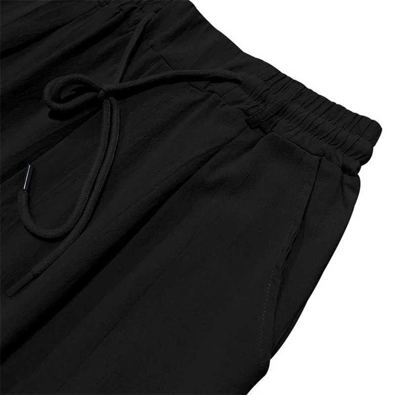 Men s Lightweight Drawstring Linen Pants with Pockets Comfortable Straight Leg Casual Trousers for Summer Beach Wear W250812