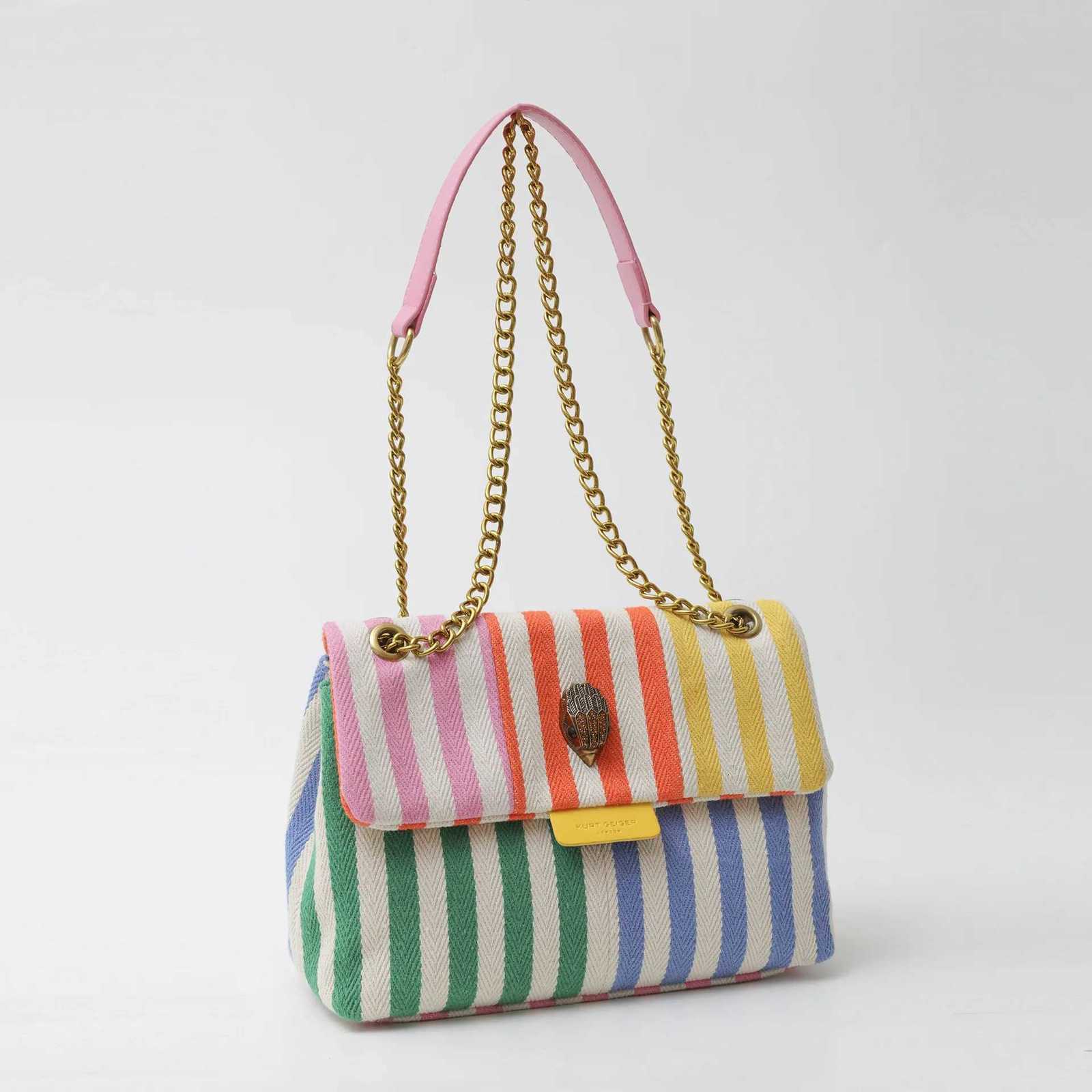 2025 Trendy Beach Tote Colorful Striped Canvas Crossbody Bag Waterproof Design Versatile Square Bag for Vacations Daily Errands Z250812