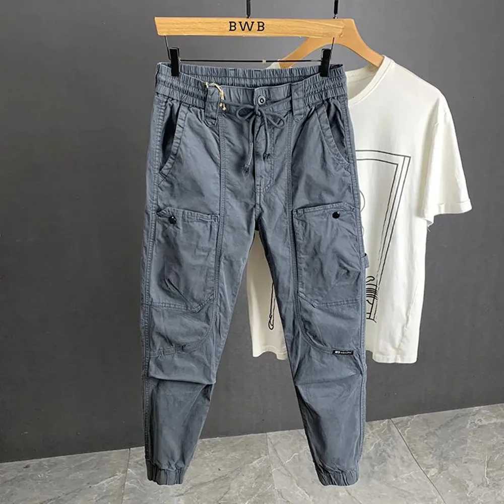 Mens Trousers Summer Cargo Pants Retro Streetwear Pockets Jogger Pants Casual Harem Trendy Fit Daily Thin Mens Clothing 2024 X250812