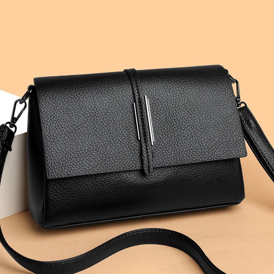 Soft Leather Casual Shoulder Spring Summer New Niche Design Crossbody Large Capacity Fashion Simple Small Square Bag