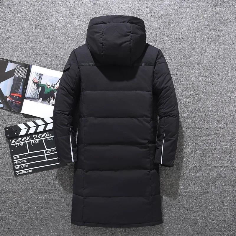 Men's Down Winter Jacket Thick Thermal Waterproof Coat High-quality Long 80% White Duck Hooded Male Parka 5XL