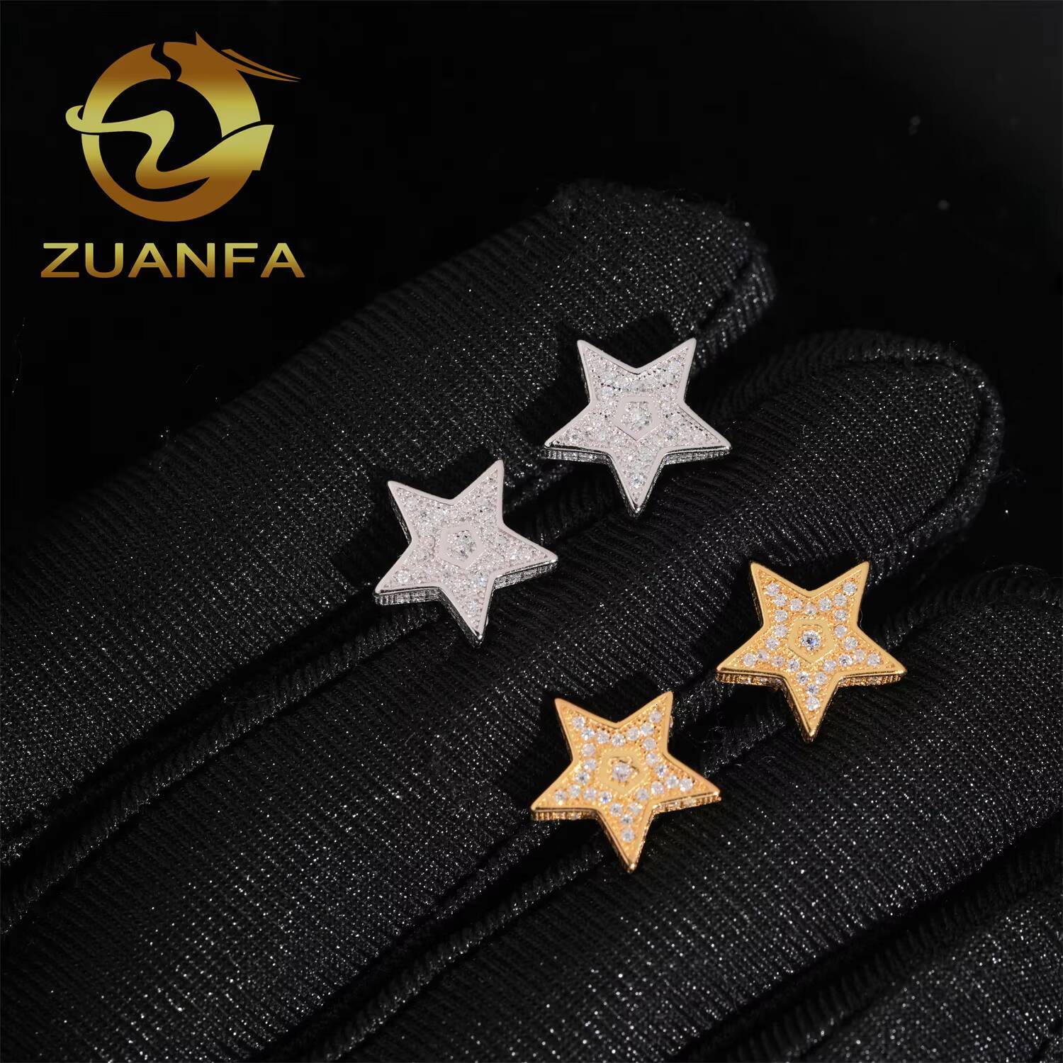 Fashion Star Earrings Cluster Moissanite Diamond Stud Earrings 925 Sterling Silver Iced Out Moissanite Screw Back Earrings