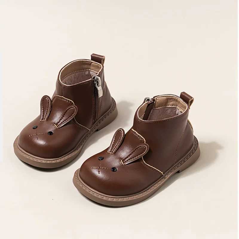 Baby Girls Rabbit Outdoor Boots High Top Zip Princess Shoes Non-slip First Walking XJ250812